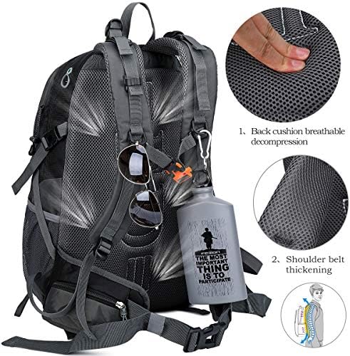 FENGDONG 40L Lightweight Waterproof Backpack for Hiking Camping Travel for Men and Women