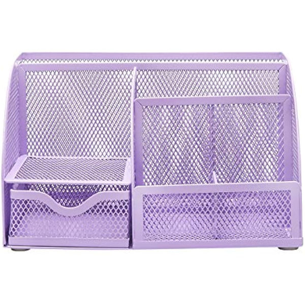 EXERZ Desk Organiser/Mesh Desk Tidy Caddy/Pencil Holder Multifunctional with 7 Compartments