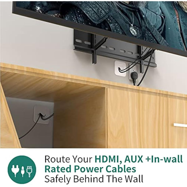 HomeMount TV Wire Concealer - Wall Cable Cover & In-Wall Cable Management Kit, Hide TV Wires Seamlessly, Cable Hiding System for Mounted TVs (White)