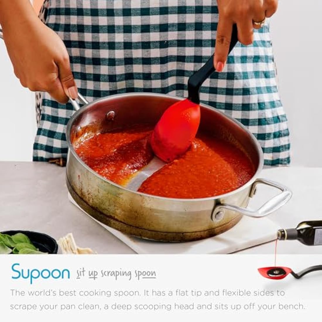 Dreamfarm Set of Essentials Silicone & Nylon Non-Stick-Safe Kitchen Cooking Utensils Set with Chopula, Mini Chopula, Supoon, & Mini Supoon - Party Mix