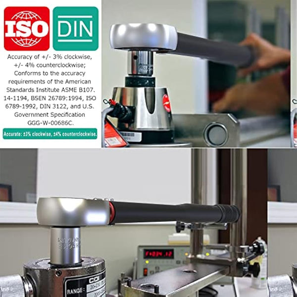 Aurlloct 1/2 Inch Drive Click Torque Wrench 20-230 Nm Black