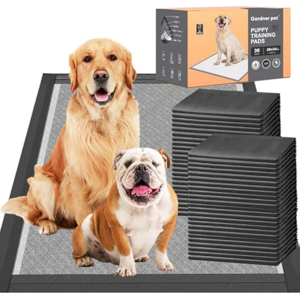 Gardner Pet Extra Large Carbon Puppy Pads 70x85cm, Super Absorbent Thicker Puppy Training Pads, Odor Control, 6 Layers of Leak-proof, Fast Drying, Suitable for Dogs, Cats, Rabbits (100 Counts)