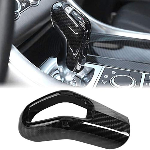 Dioche Gear Shift Cover Trim, Carbon Fiber Style Car Gear Shift Knob Cover Trim for Sport 2014-2017