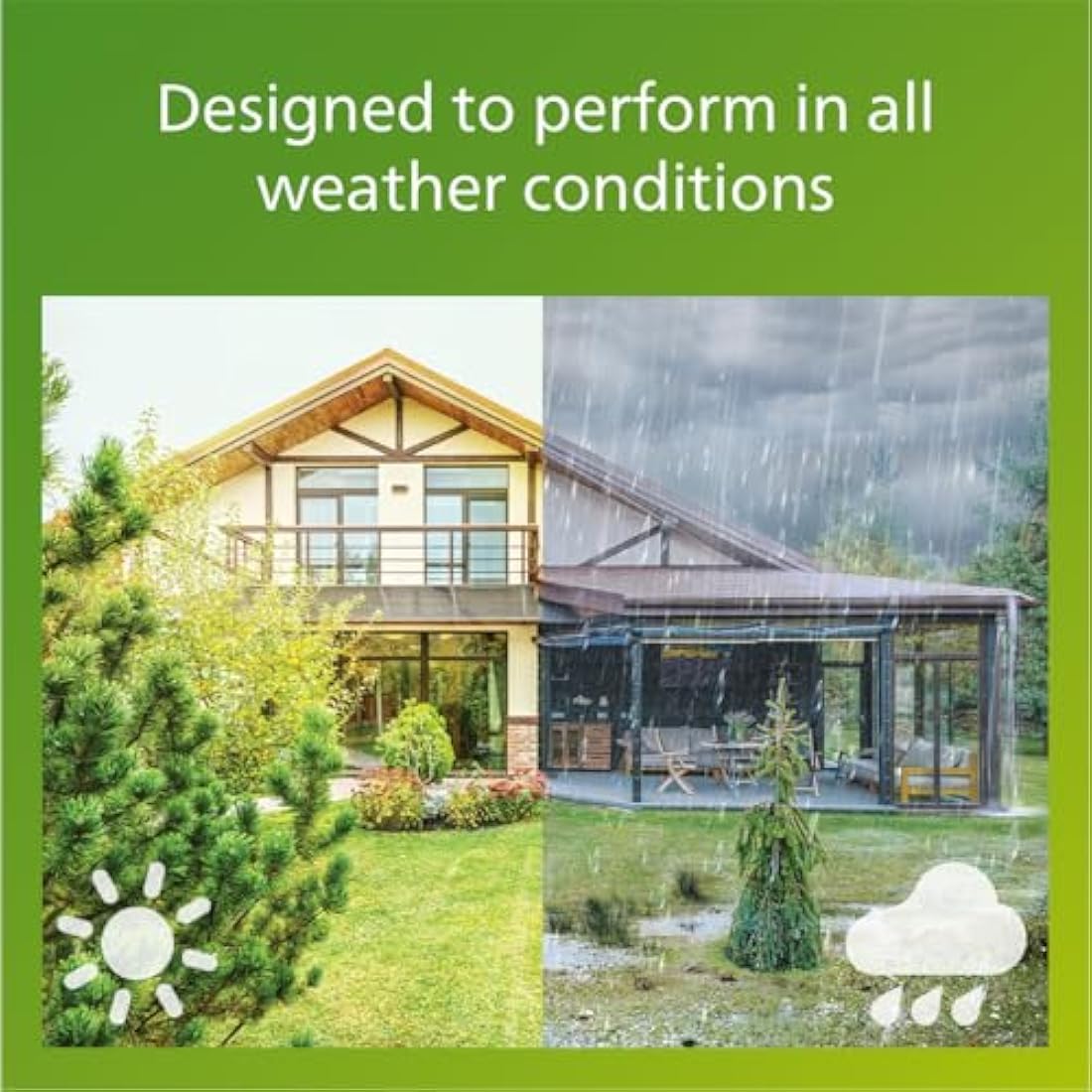 Philips LED Superslim Outdoor Ceiling Light 15W [Warm White - Black] Water Resistant IP54, for Garden, Patio and Terrace Lighting.