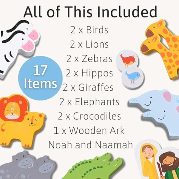 Jaques of London Noah's Ark Toy | Wooden Toy for 1 Year Old | Christening Gifts for Girls & Boys | Montessori Baby Toy | Since 1795