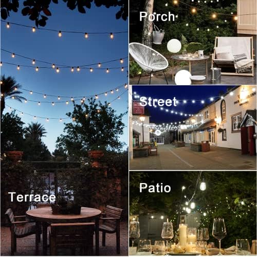Zuske 45M/150FT Festoon Lights Outdoor Mains Powered, Garden String Lights with 73+3 LED Shatterproof Bulbs, IP65 Weatherproof for Outside Backyard Gazebo Porch Patio Cafe Bistro(Warm White)