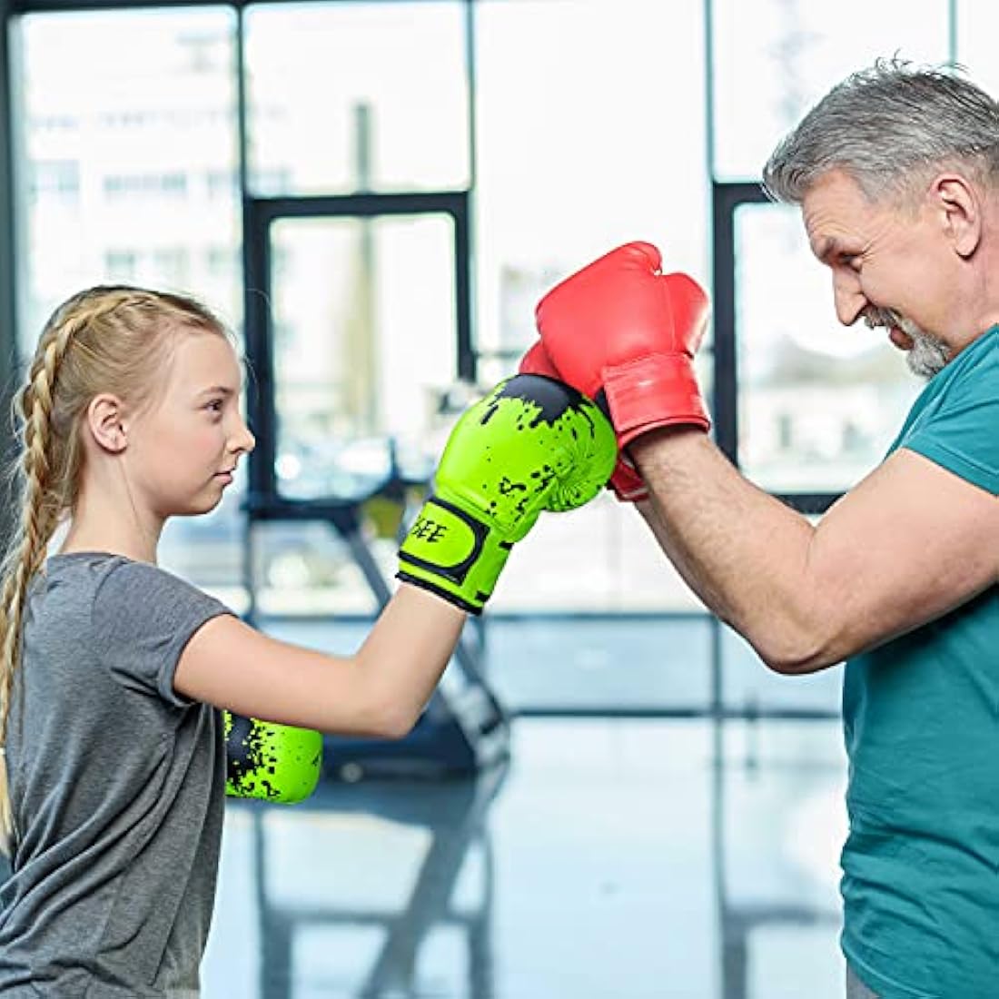 Grosee Kids Boxing Glove 6oz, 8oz, Training Sparring Gloves for Punching Bag, Kickboxing, Muay Thai, MMA, UFC, Gift for Age 6-15 Years, Leather, Boys and Girls