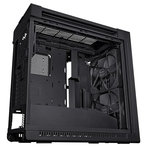 ASUS ProArt PA602 E-ATX computer case, 420 mm radiator support, one 140 mm and two 200mm pre-installed system fans, front panel IR dust indicator, power lock latch, tool-less PCIe mounting