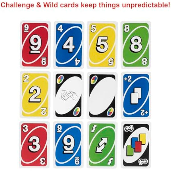 Mattel Games UNO Deluxe, Classic Card Game for Kids and Adults for Family Game Night, Use as a Travel Game or Engaging Gift for Kids, 2 to 10 Players, Ages 7 and Up, K0888