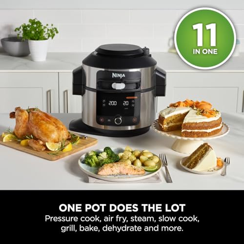 Ninja Foodi MAX 14-in-1 SmartLid Multi Cooker, 7.5L Electric Pressure Cooker & Air Fryer, Combi-Steam, Slow Cook, Bake, Grill, Copper/Black Amazon Exclusive OL650UKCP
