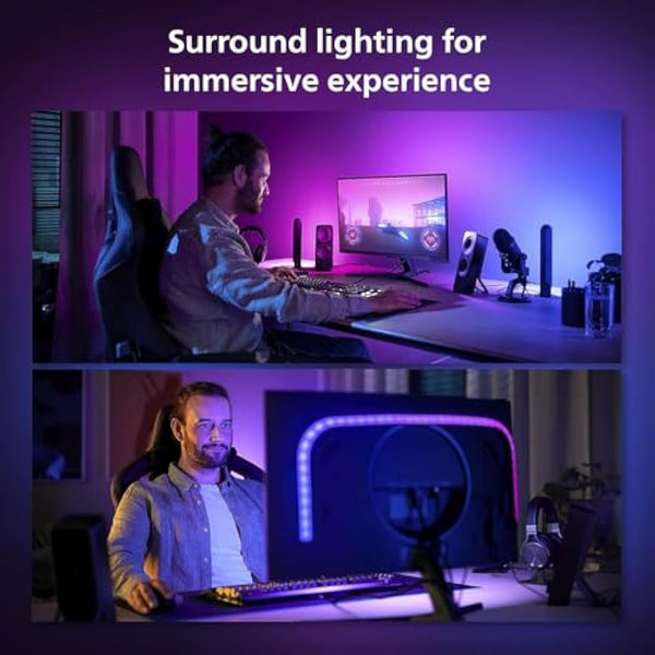 Philips Hue Play Gradient PC Lightstrip [for 24-27 Inch Screens] LED Smart Lighting. Sync for Entertainment, Gaming and Media