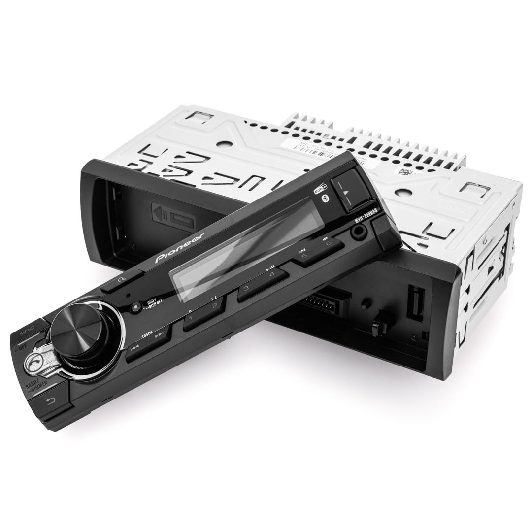 Pioneer MVH-330DAB 1-DIN receiver with DAB/DAB+, Bluetooth, Red illumination, USB and compatible with Android devices.