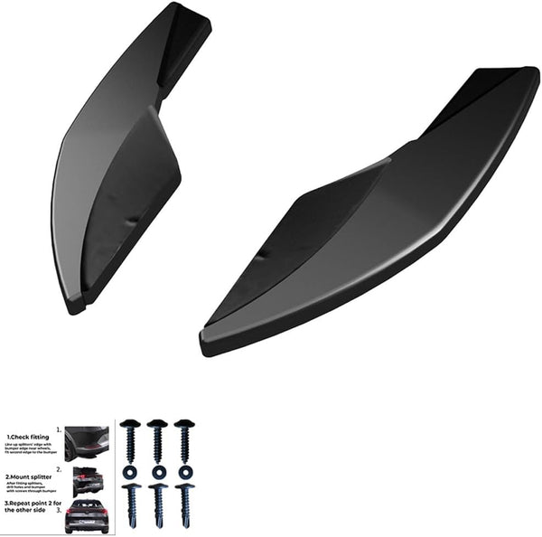 Oneway Rear Side Diffusors compatible with Volkswagen Golf VII HB R 2013-2016 - Version 3 - Gloss black