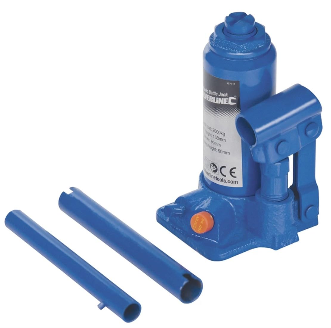 Silverline Hydraulic Bottle Jack 6 Tonne (457050), BLUE