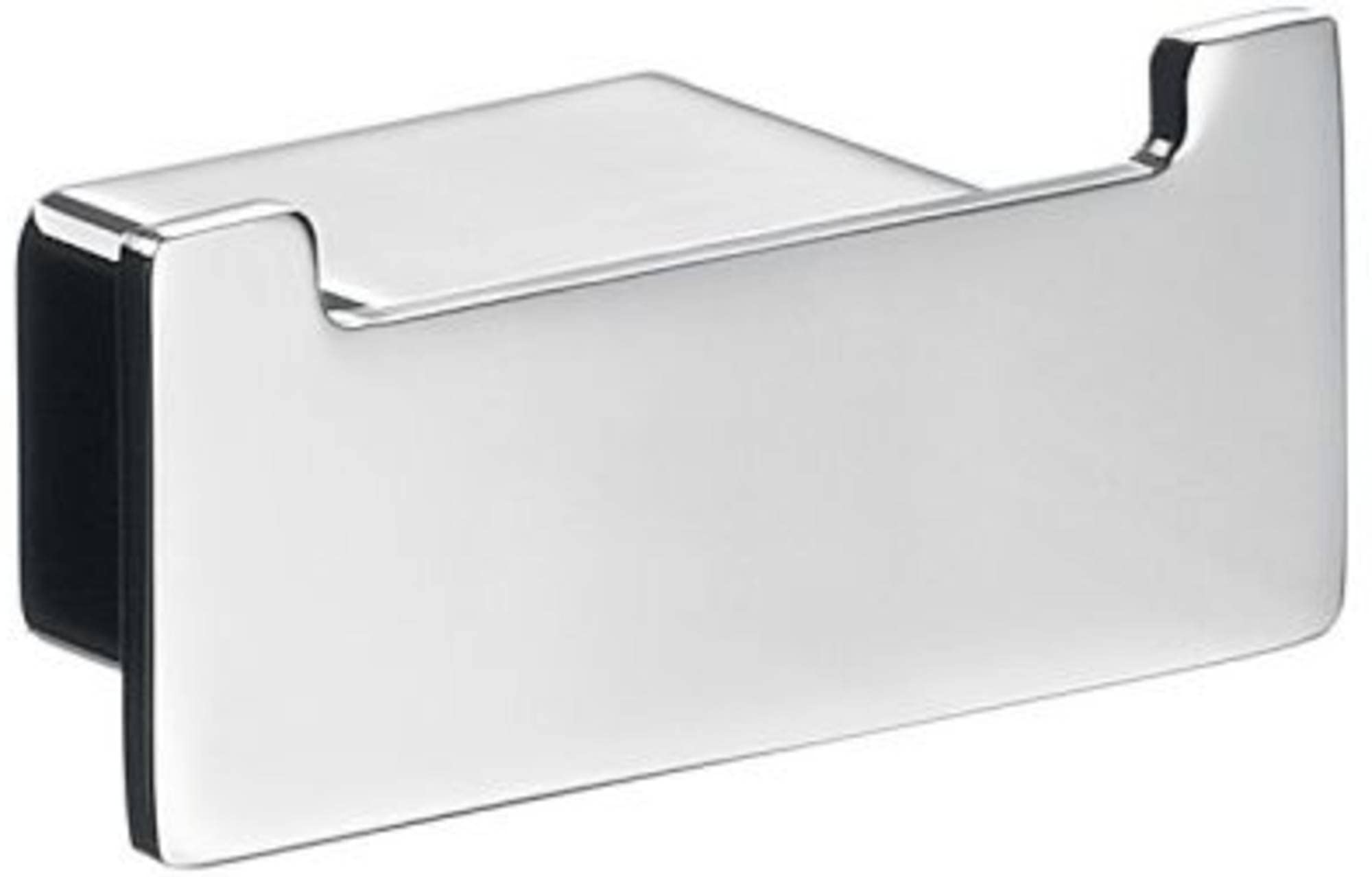 Emco 057501602 LOFT Double Wall Mounting, Easy-Care Hanger Made of Aluminium for 2, Minimalist Towel Hook for Screwing, Stainless Steel,