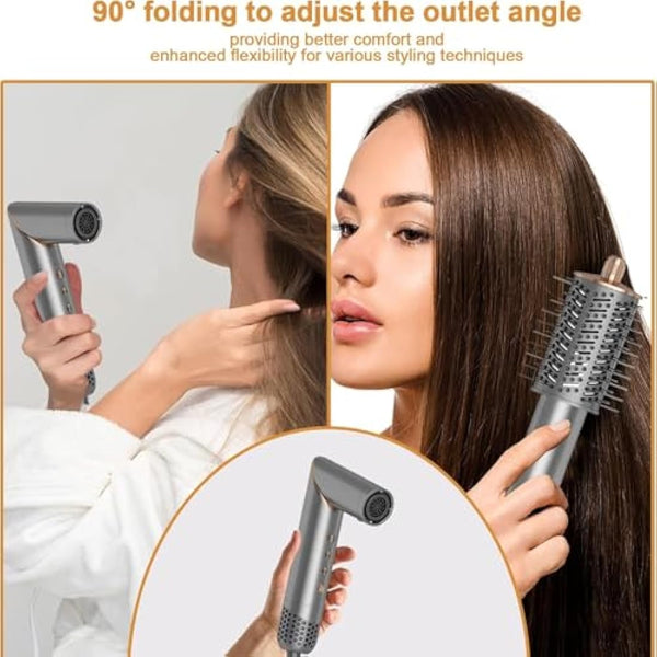 8 in 1 Hair Dryer Brush Set Air Hair Styler Curling Negative Ionic Foldable Hot Air Hair Dryer Brush, Hair Styling Tool for Curling Waves Straightening Volume Blowout Styles