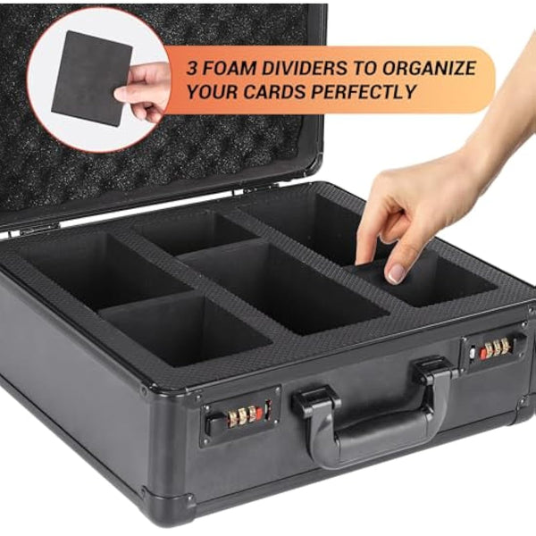 2023 NEW Graded Card Storage Box with Coded Lock,GMA Baseball Football Sports Cards Waterproof Display Trading Card Case,Easy to Carry(3 Slots No Card)