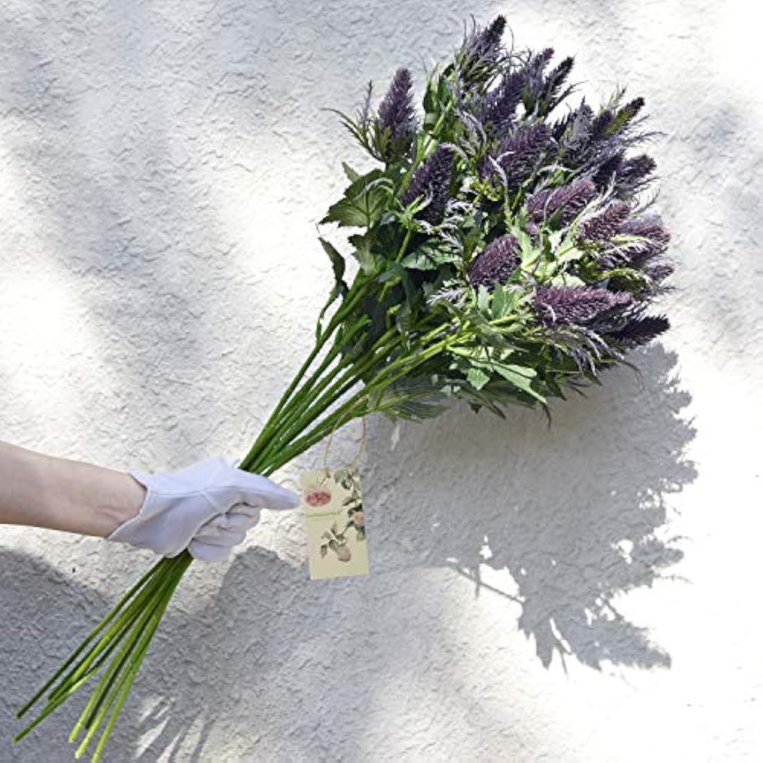 FiveSeasonStuff 8 Stems Real Size Artificial Thistle Spray Real Touch Eryngium(Sea Holly) (Purple) 66cm