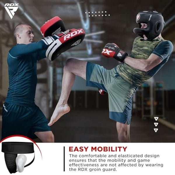 RDX Groin Guard Cup Men, Boxing Kickboxing MMA Muay Thai Sparring Groin Protector, Ventilated Adjustable, Jockstrap Taekwondo, Underwear Jiu Jitsu BJJ Protection, Boys Youth