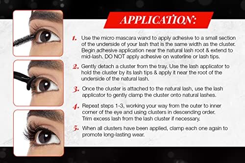 Ardell False Eyelashes X-Tended Wear 105 Black Natural Lash Clusters Personalised Lasts Up To 6 Days Seamless Vegan-Friendly Eyelashes