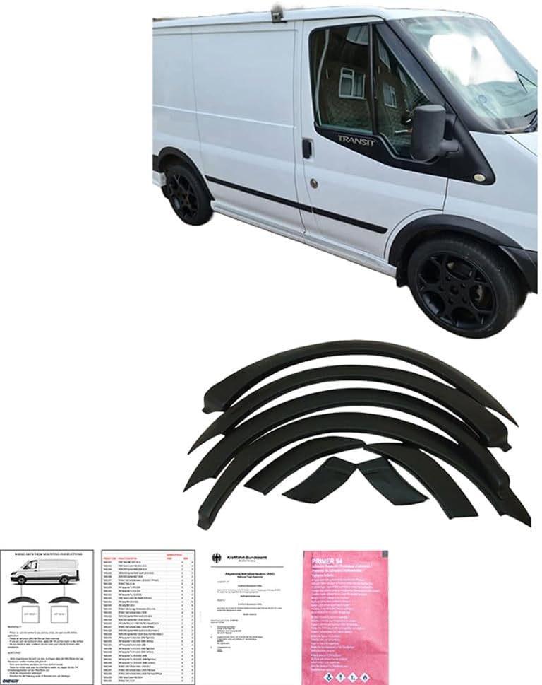 Oneway Set Wheel Arch Trims compatible with Ford Transit MK7 2006-2014 - Matt black