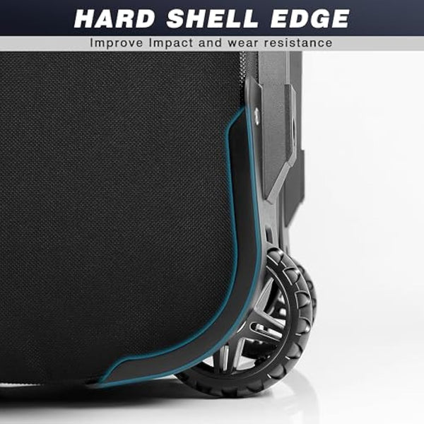 CHAMPKEY Golf Travel Bag Flight with Wheels | With Sturdy Plastic Hard Case Top | Premium Oxford Fabric Golf Bag - High Performance Bag Travel Case