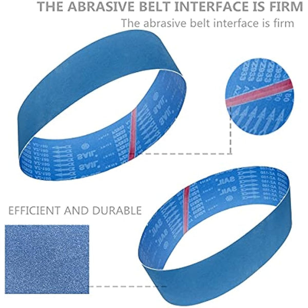 FEIHU Metal sanding belt kit. 100 x 915mm Sanding belts, zirconium corundum/brown corundum belt, 60/80/100/120/240/320 per 2 grit. Sander belts (12 pieces)