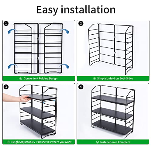 AIRUJIA Spice Rack 3-Tier, Height Ajustable, Seasoning Rack for Kitchen Countertop, Spice Rack Free Standing, Bathroom Organizer Storage Rack,