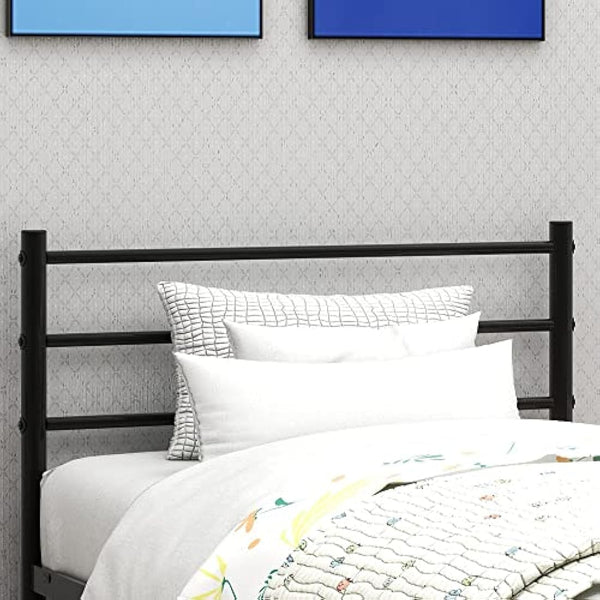 Diahomy Single Bed Frames 3ft Metal Platform Bed Frame with Headboard and Footboard/Heavy Duty/Mattress Foundation/Under Bed Storage/For Adults,Kids, Teenagers/Black