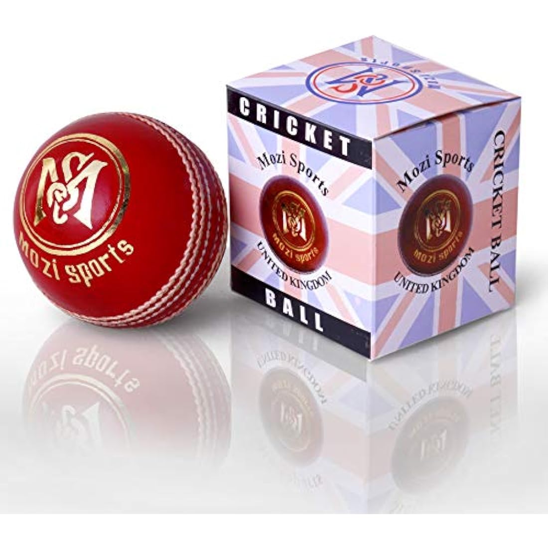Mozi Sports® Leather Cricket Ball Senior Hand Stitched Match Quality Balls Weight 5.50oz