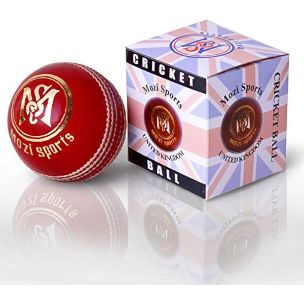 Mozi Sports® Leather Cricket Ball Senior Hand Stitched Match Quality Balls Weight 5.50oz