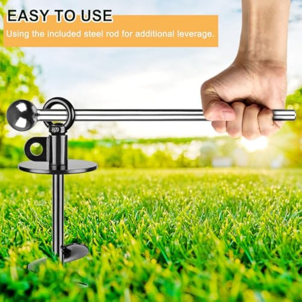 Dog Tie Out Chains and Stake, 30ft Chew Proof Stainless Steel Dog Chains for Outside, 15" Heavy Duty Dog Anchor for Dogs Up to 125lbs, Fully Welded, No Tangle, Ideal for Yard and Camping