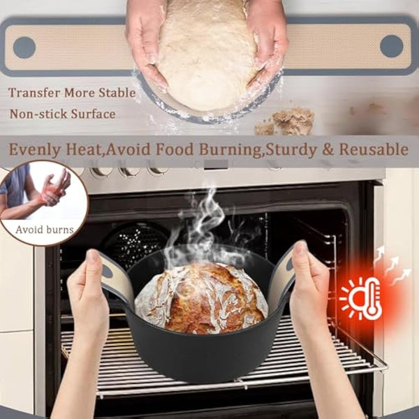 Bread Proofing Basket Sourdough Starter Kit-Sourdough Proving Basket Kit Bread Making Accessories with Foldable Silicone 9 Inch Round&10 Oval Sour Dough Starter Kits,Danish Dough Whisk,Bread Lame