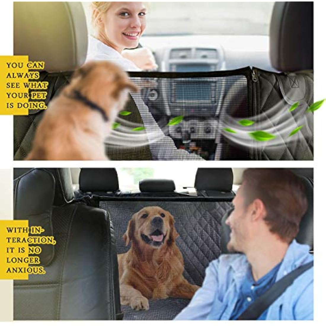 vailge Dog Seat Cover for Back Seat, 100% Waterproof Dog Car Seat Covers with Mesh Window, Scratch Prevent Antinslip Dog Car Hammock, Car Seat Covers for Dogs, Dog Backseat Cover,Standard