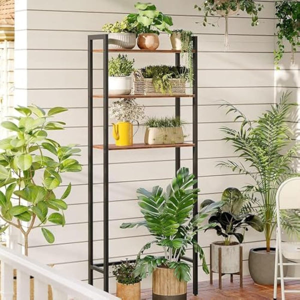 HOOBRO Over Toilet Storage Unit, 3-Tier Bathroom Shelves, Industrial Bathroom Organizer Over The Toilet, Toilet Storage Rack, Rustic Brown EBF41TS01