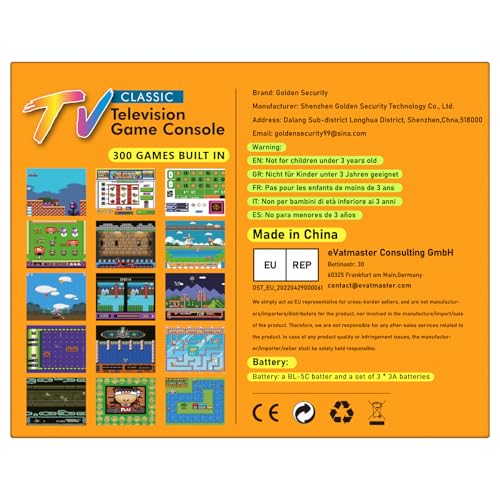 Mini Arcade Machine, 156 Built-In 16-Bit Games, 2.8” Full Colour Screen, 8-Way Joystick, Handheld Retro Games Console – Gaming by Golden Security!