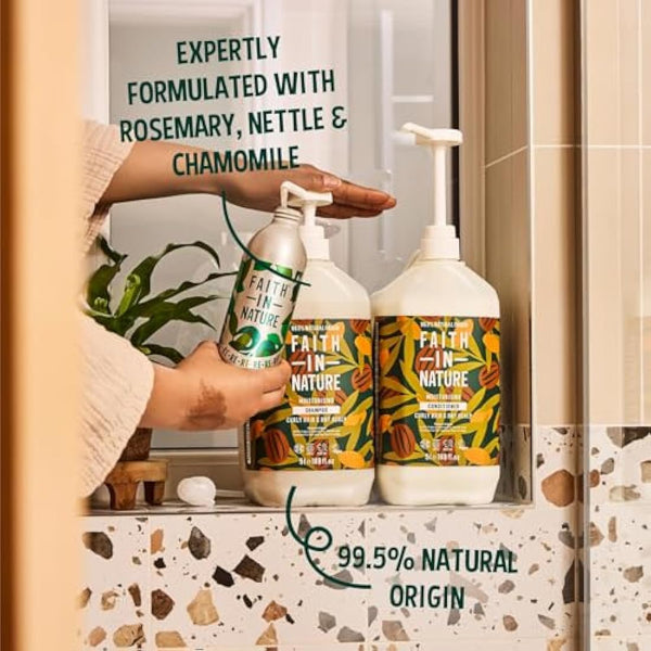 Faith In Nature Natural Shea & Argan Shampoo, Moisturising for Curly Hair & Dry Scalp, Vegan & Cruelty Free, No SLS, Silicones or Parabens, 5L Refill Pack