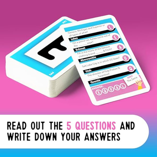 Format Games Ansagrams Trivia Card Game | A Quick-Fire Quiz With A Wordy Twist | 3 Players + | Ages 12+ | 500 Questions | 30 Minute Play