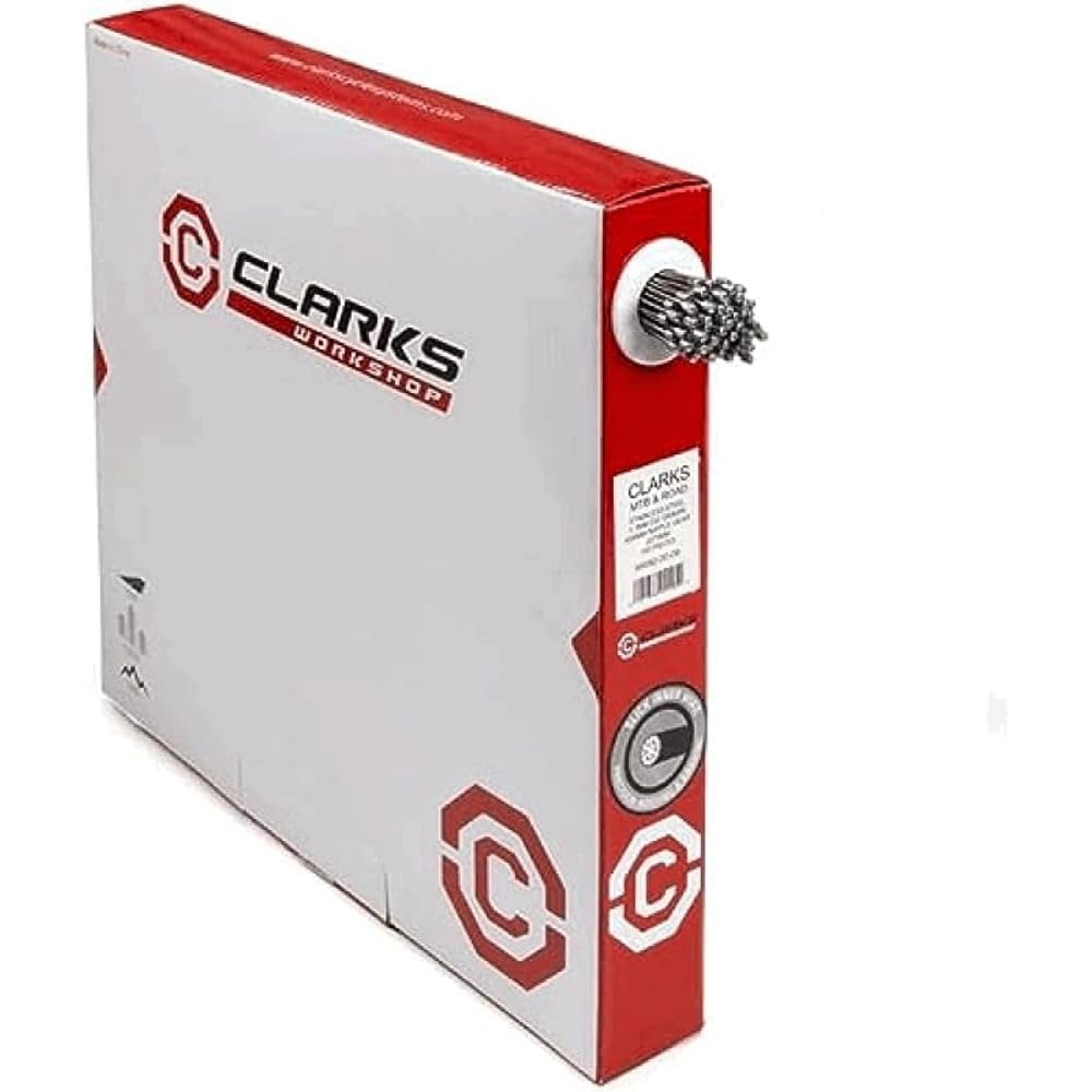 Clarks Universal Galvanised Gear Wire - Pack of 100 x 2275mm Steel Inner Gear Wire Kit and All Fittings for MTB, Hybrid & Road Bikes, Black