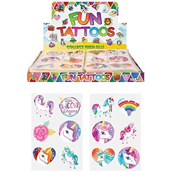 Henbrandt 24 x Girls UNICORN Temporary Tattoos Children's Birthday Party Bag Filler