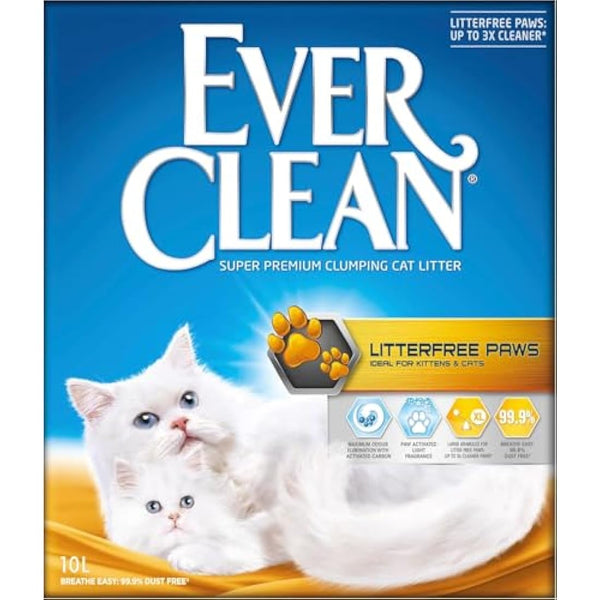 Ever Clean Clumping Cat Litter, Scented Cat Litter, Litterfree Paws, Long-lasting Freshness, Dust-Free Formula, 10 l (Pack of 1)