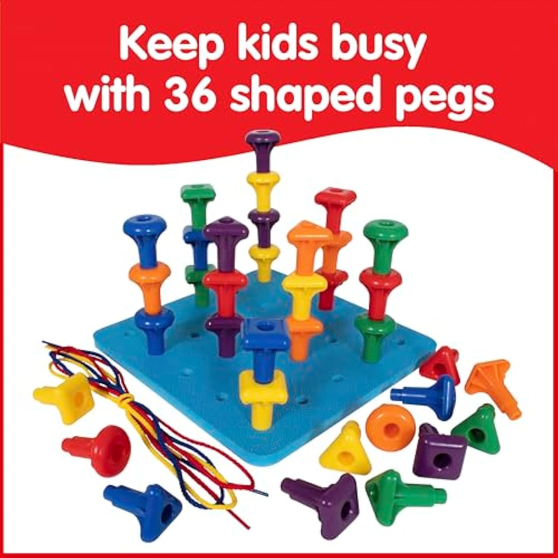 edx education 75112 Childrens Giant Geo Pegs and Board Set