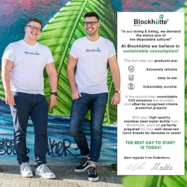 Blockhütte Stainless Steel Lunch Box for Kids and Adults I 1200ml Metal Lunch Box I Metal Bento Boxes with 2 Movable Dividers – Leakproof Lunchbox – Stainless Steel Bento Box with Spare Seal