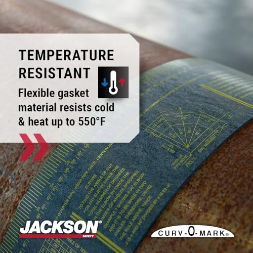 JACKSON SAFETY CURV-O-MARK Wrap-A-Round Welding/Pipefitting Lay Out Ruler Tool - Extra-Large (Length: 9'), Grey - 179gg, J1870 - High Temperature Applications