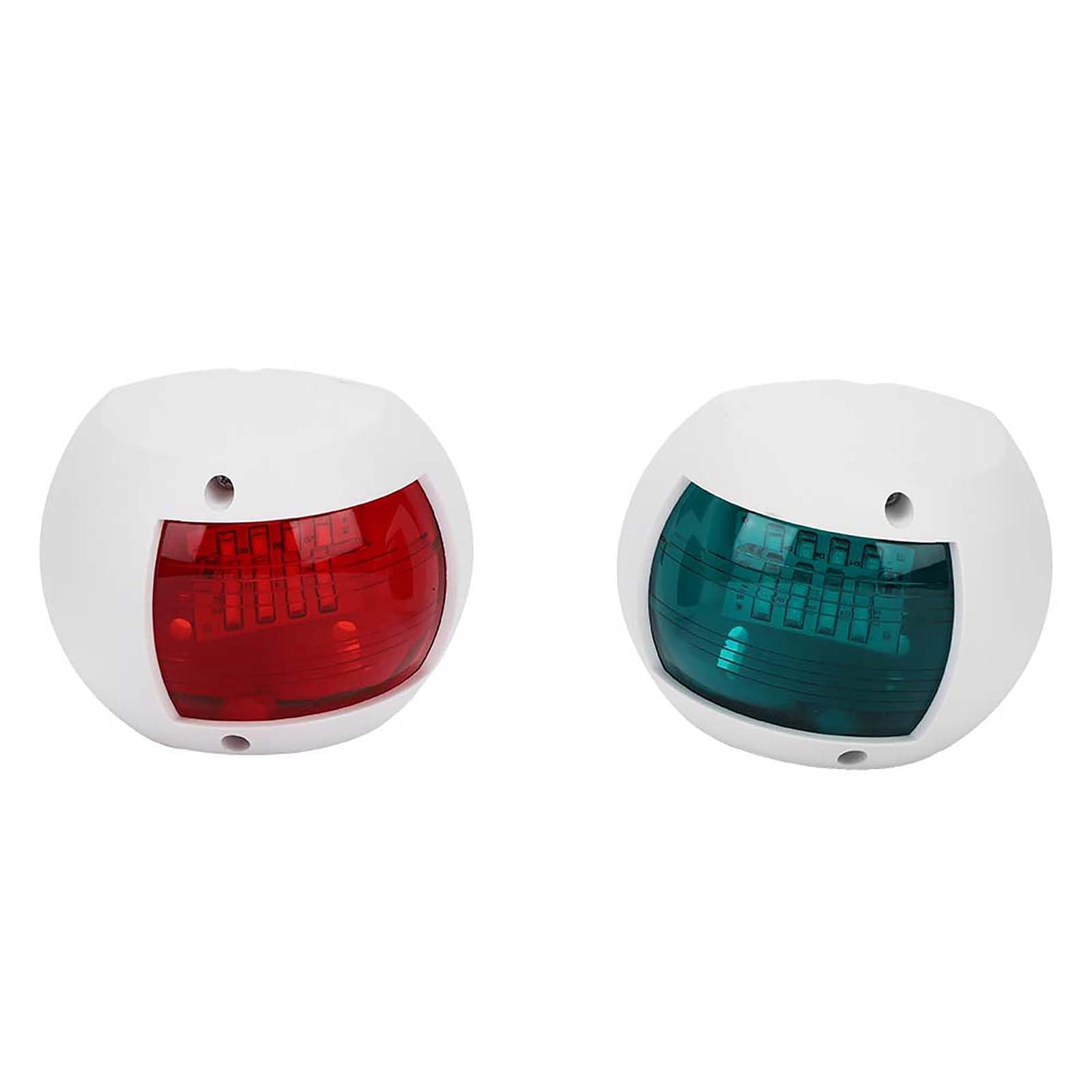 Qiilu Navigation Lights 1 Pair of IP66 Warning Lamp Spherical Red Green LED Waterproof Boat Marine Yacht Navigation Light DC12V-24V 3W (White)