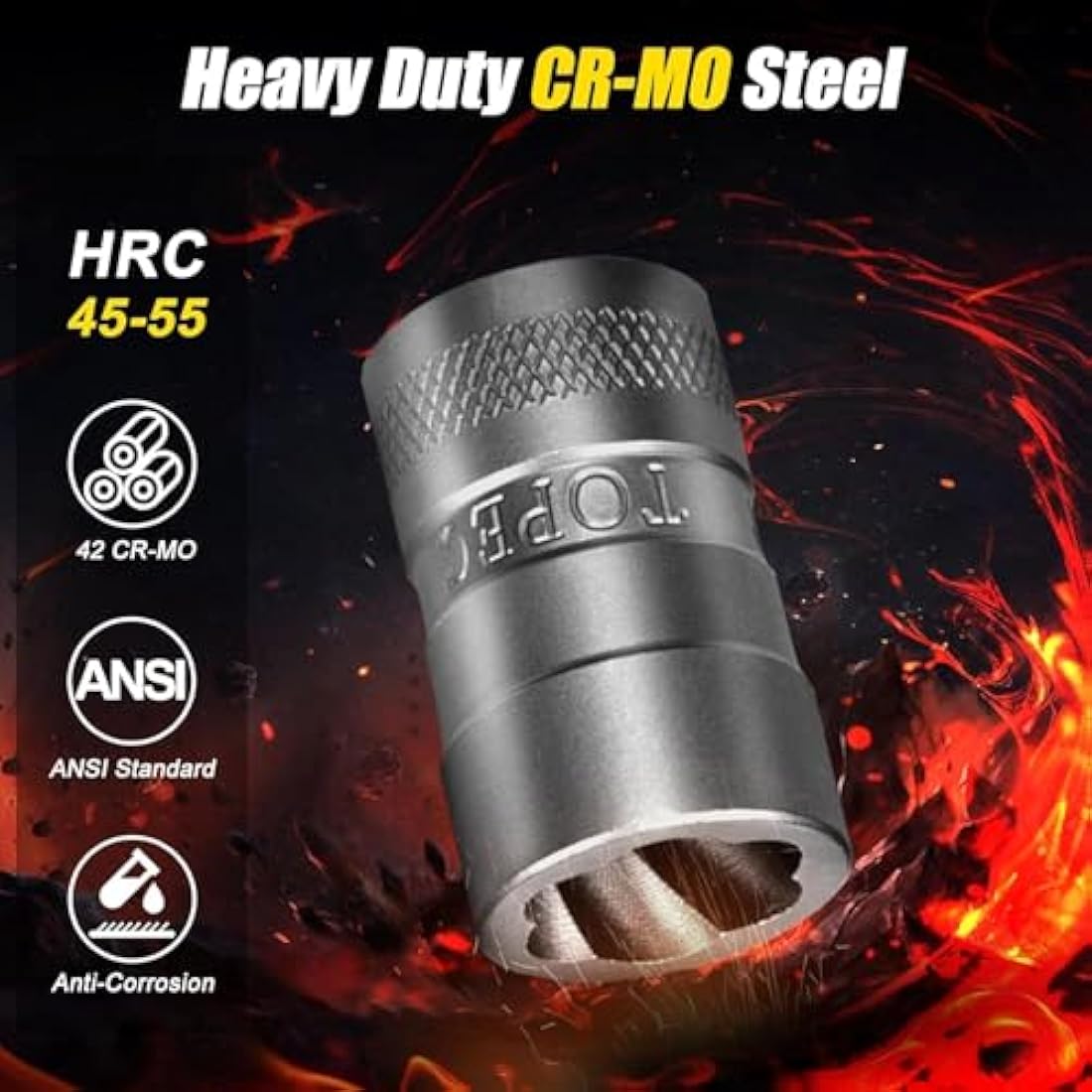 20Pcs Extended Version Bolt Extractor Set, Impact Bolt & Nut Remover Set, Stripped Lug Nut Remover, Extraction Socket Set for Removing Damaged, Frozen, Rusted, Rounded-Off Bolts, Nuts & Screws