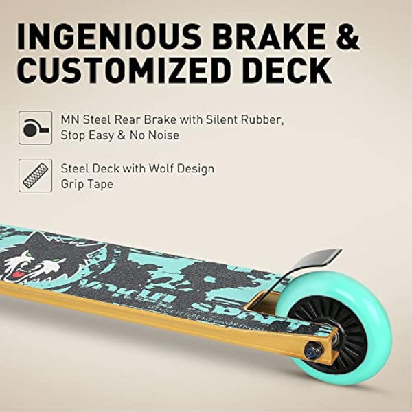 Joycruise Stunt Scooter Pro Trick Scooters for Kids & Teenagers Age 6+ Boys Girls, Kick Freestyle Beginner Scooter 360° Spin Handlebar, Robust Aluminum Frame 100mm Smooth Wheels