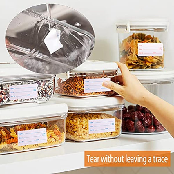 2 Rolls 1000 Pieces Removable Food Stickers, 1 x 2 Inch Food Freezer Lables Reminder Food Storage Labels Prep Canning Labels for Jars, Pantry and Meal Containers (Red, Blue)