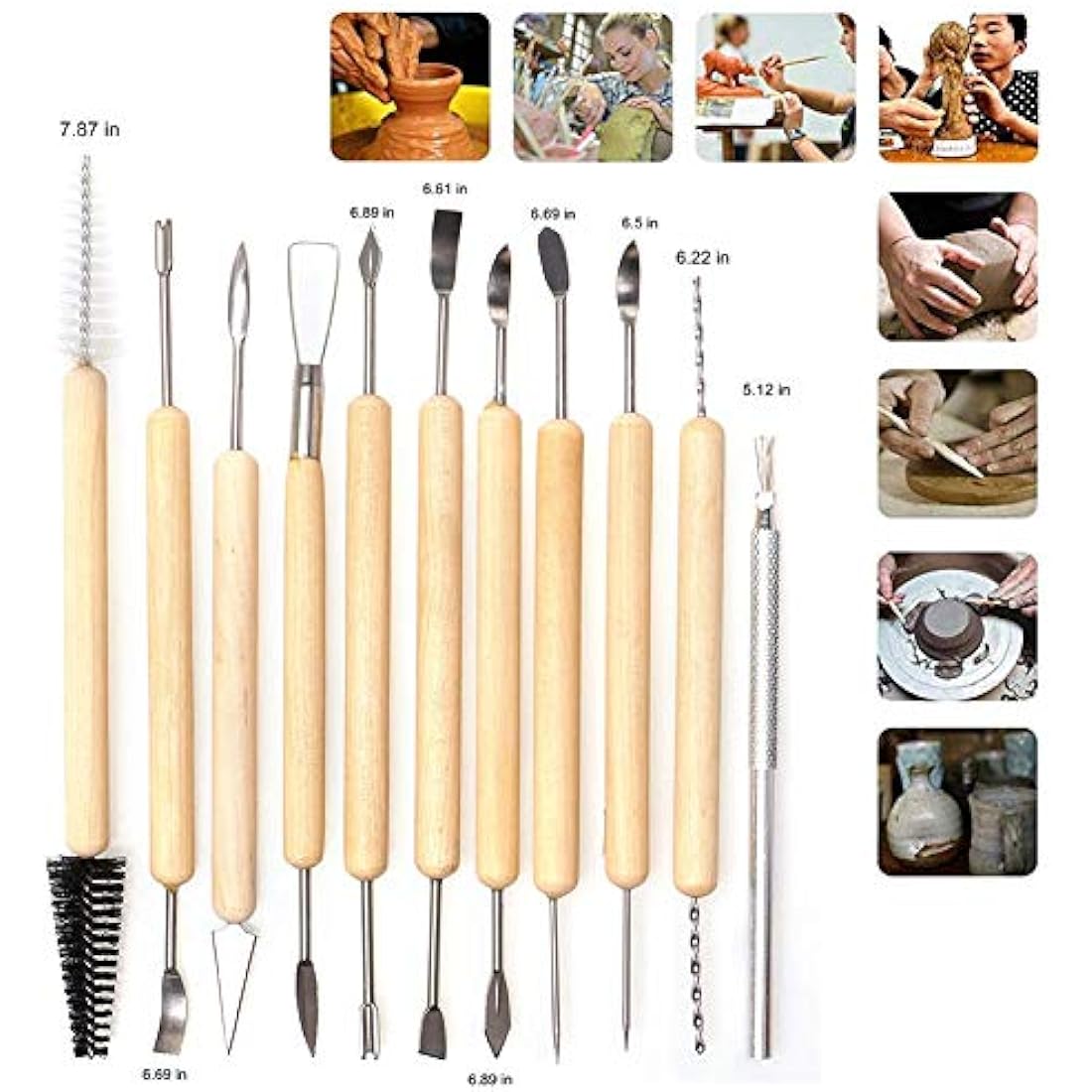 61pcs Ceramic Tools Clay Sculpting Set, Polymer Clay Tools Clay Sculpting Tools, Pottery Carving Tool for Engraving Modeling Embossing Shaping Art DIY