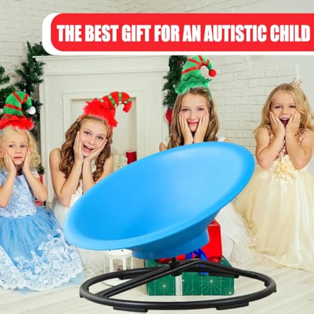 Large Sensory Spinning Chair for Autism,65cm Completely Wrapped 360° Swivel Chair for Kids,Autism Sensory Equipment Comfortable to Lie Down sit and Spin,Training Body Science Toy